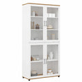 buffet-haut-avec-vitrines-4-portes-blanc-et-bois-ijqve10755ki