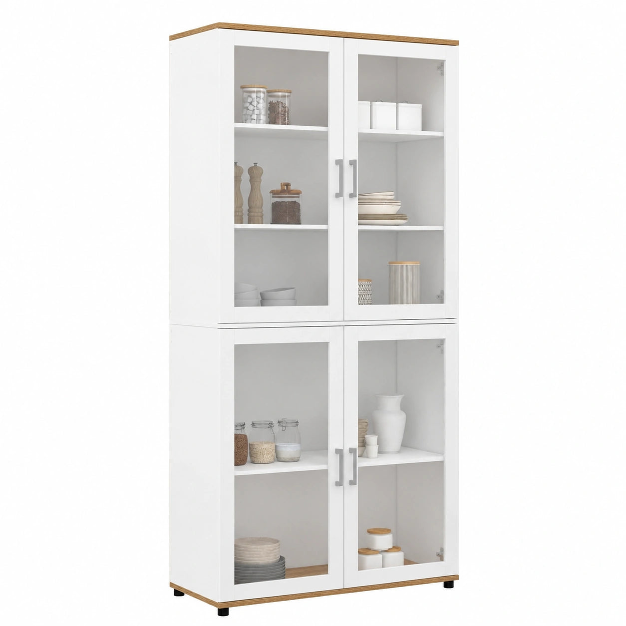 buffet-haut-avec-vitrines-4-portes-blanc-et-bois-ijqve10755ki