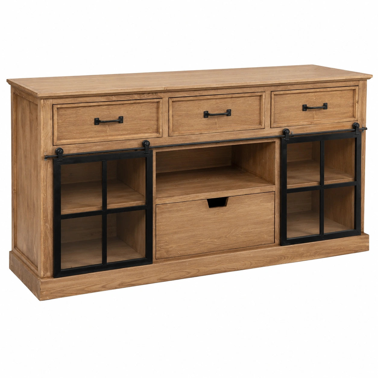 buffet-en-bois-et-metal-noir-avec-tiroirs-et-portes-vitrees-coulissantes-160-cm-nlhib10734zj